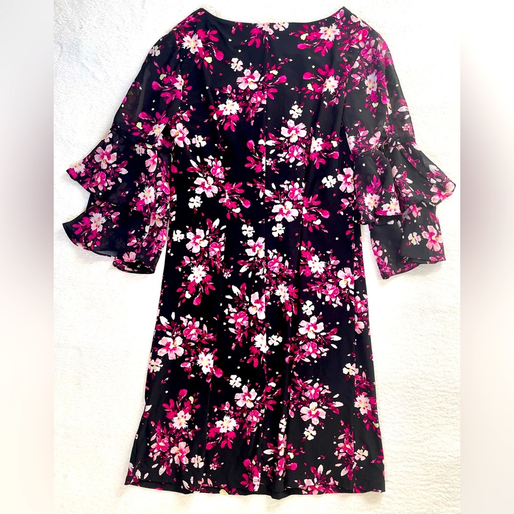 Roz & Ali Womens Black Floral Shift Dress